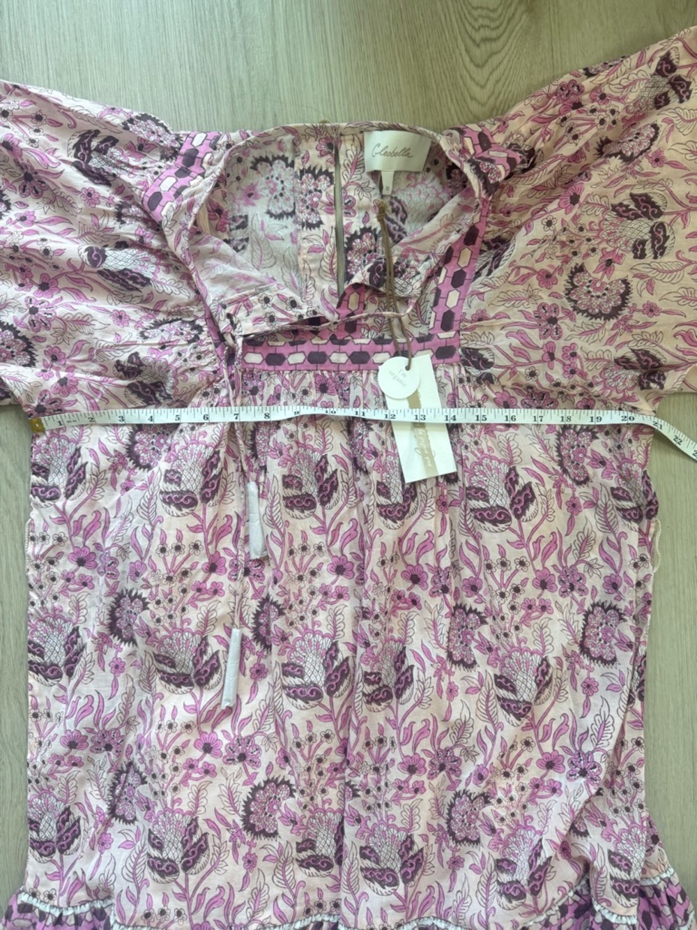 NWT CLEOBELLA Magdalena Vintage Rose Pink Mini Dress Size Small Organic Cotton - Picture 7 of 8